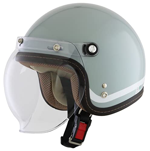 リード工業(LEAD) バイク用ジェットヘルメット NOVIA(ノービア) バイコ限定カラー アンニュイブルー レディースフリー(55-57cm未満)